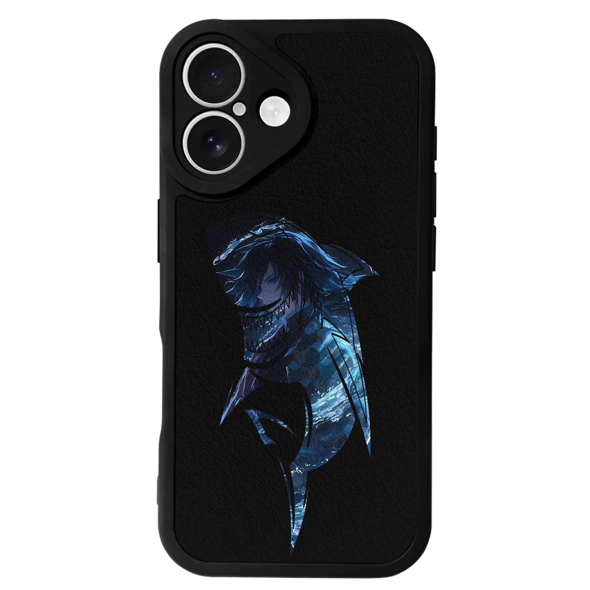 鬼滅の刃 グッズ,冨岡 義勇 - IPhone 16シリーズ対応 ・ シリコンスマホケース ・ レザー調 ・ 高精度フィット ・ 耐衝撃 ・ ワイヤレス充電対応 ・ 精密カット